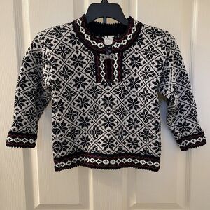 Longa Liisu Wool Blend Sweater Nordic Fair Isle Girls Size 100 US 4